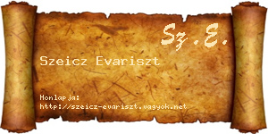 Szeicz Evariszt névjegykártya